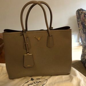 Medium Saffiano Leather Double Prada Bag